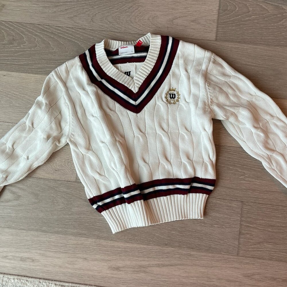 Wilson Cable Knit V-Neck Sweater